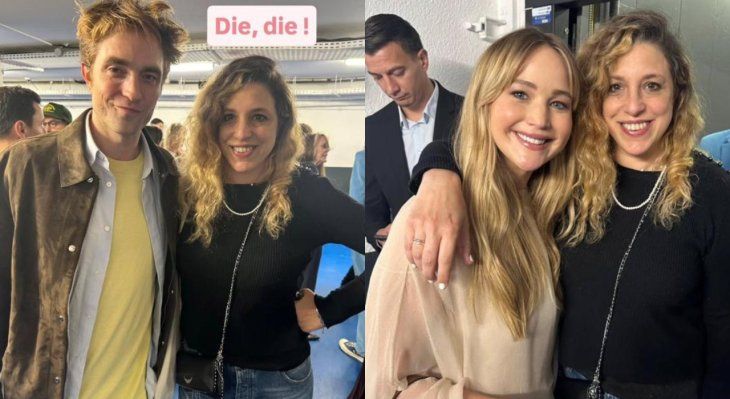 Ariana Harwicz junto a Jennifer Lawrenece y Robert Pattison en Cannes. Ariana Harwicz junto a Jennifer Lawrenece y Robert Pattison en Cannes.