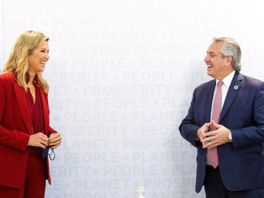 Alberto Fernández se reunió con la reina Máxima en Roma.