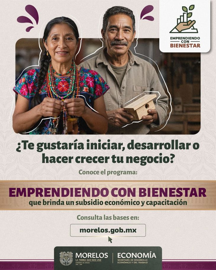 Morelos impulsa el autoempleo con financiamiento directo para quienes tienen una idea de negocio y quieren formalizarla.
