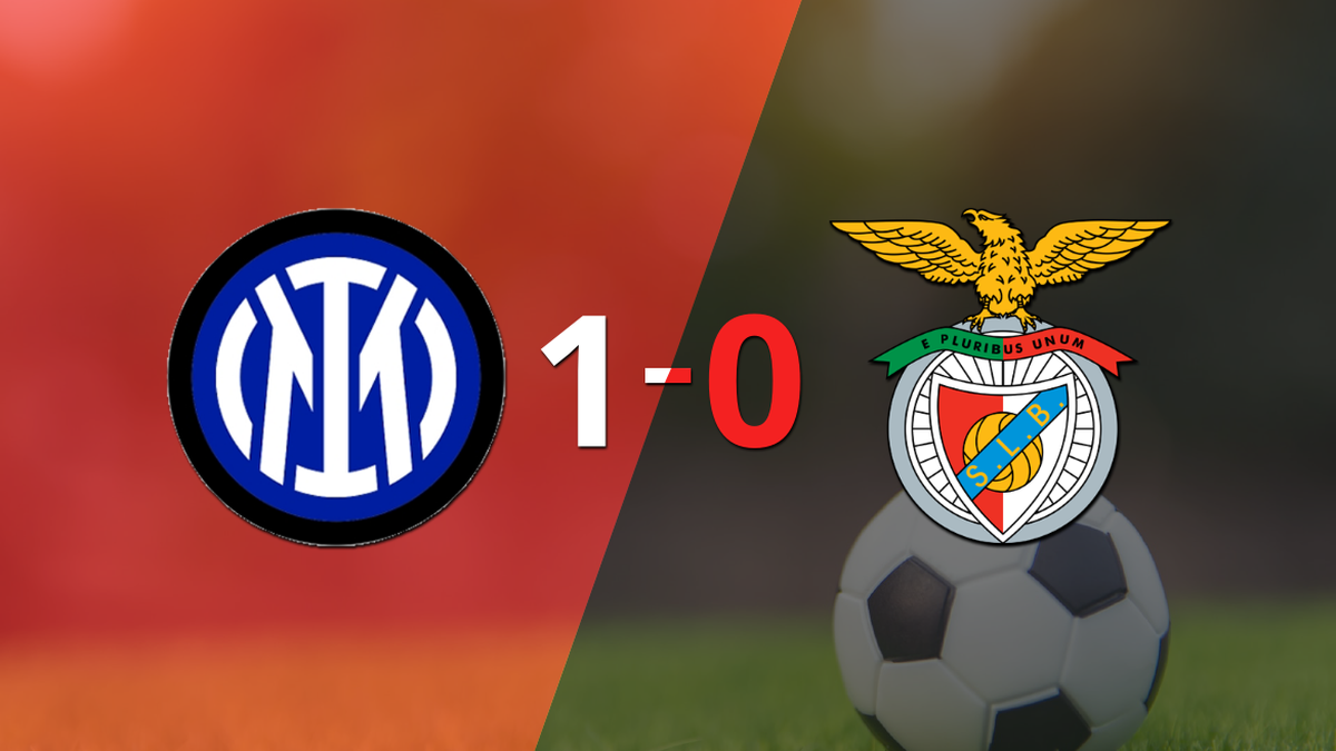 At home Inter defeated Benfica 1 to 0
