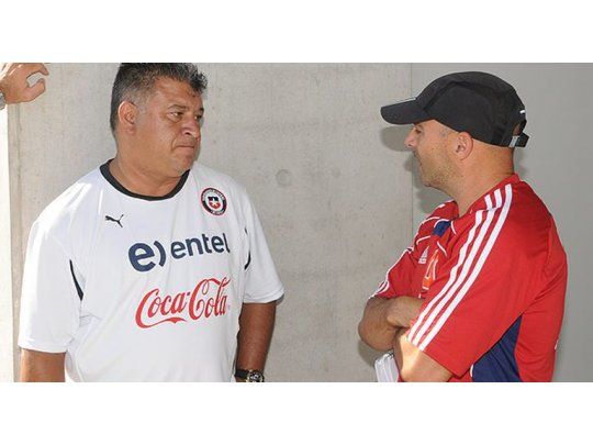 Borghi y Sampaoli, cuando el Bichi todavía estaba al frente de la Selección chilena.