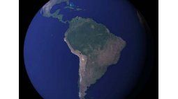 A detailed view of the South American continent. A detailed view of the South American continent.