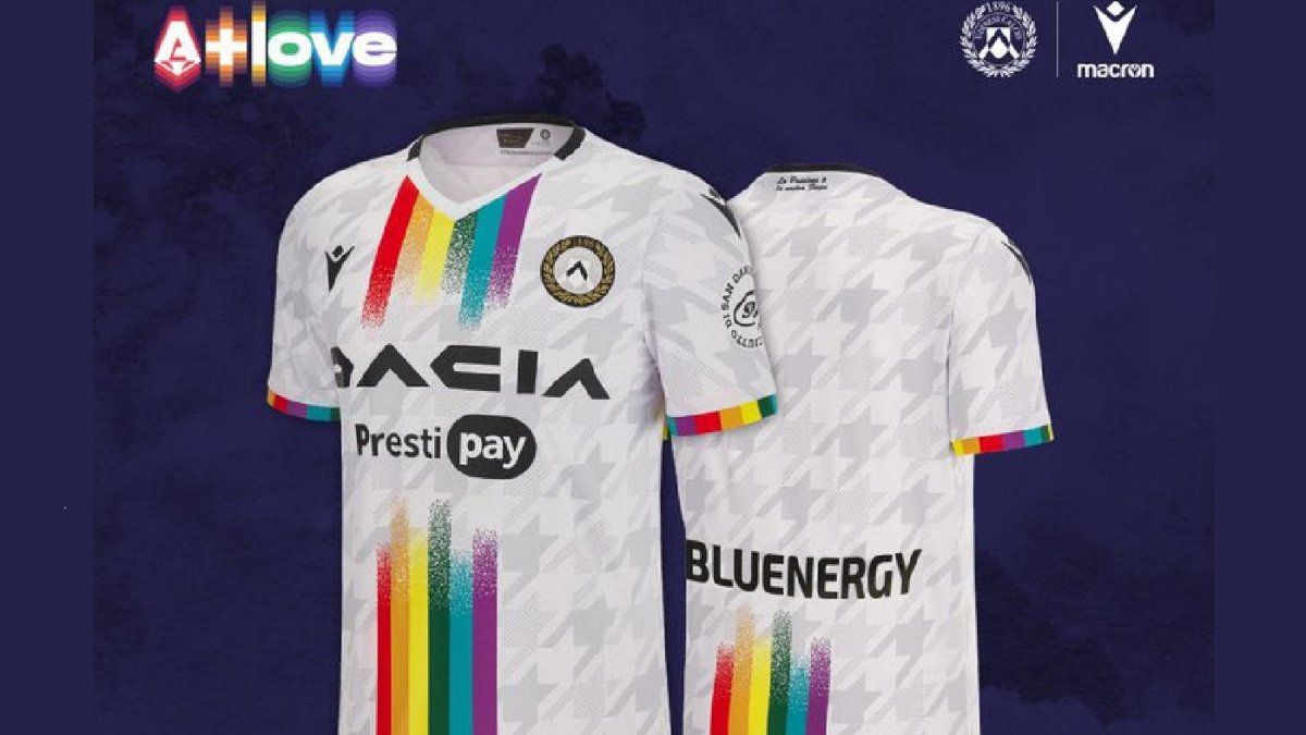 Udinese will wear a rainbow colored shirt
