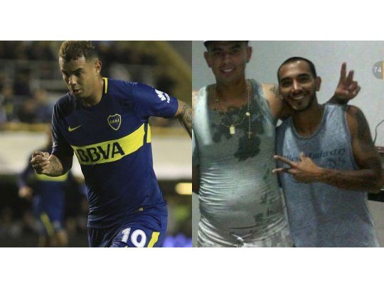 Cardona con la camiseta de Boca y luego de sus vacaciones de mediados de 2016.