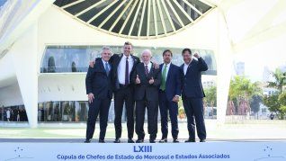Los presidentes de los países miembros del Mercosur se reunieron esta tarde en Río.