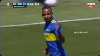 sebastian villa volvio a jugar en la reserva de boca y marco un golazo