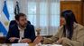 Marcelo Román, junto a la diputada Lorena Villaverde, referente libertaria en Río Negro.