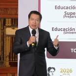 Mario Delgado, titular de la SEP, en la Mañanera del Pueblo.