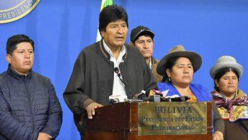 Evo Morales al anunciar su renuncia.&nbsp;