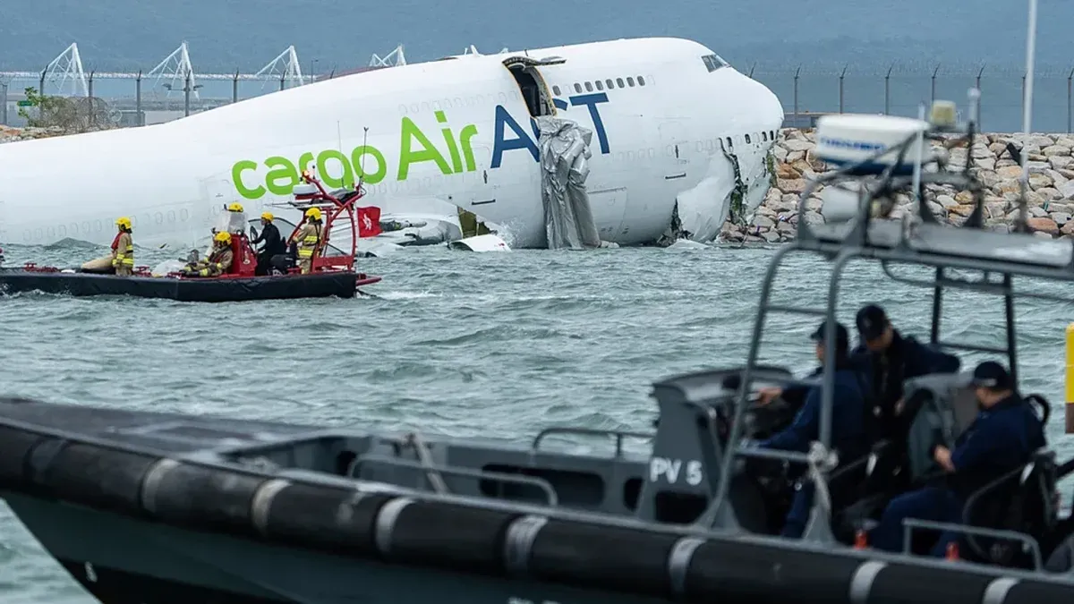 Emirates SkyCargo plane skids off runway, causing two deaths