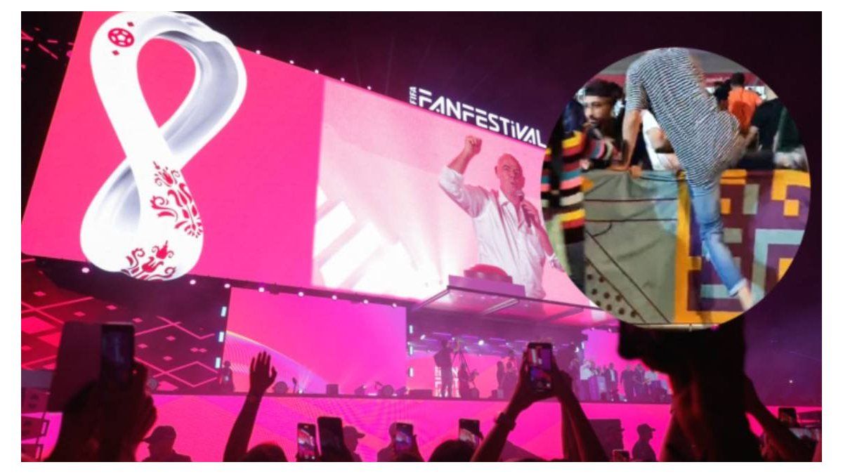 Caos en el "fan fest" de Al Bidda antes del comienzo del Mundial