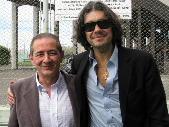 Rafael Savino junto a Marcelo TInelli en su época de presidente en San Lorenzo.