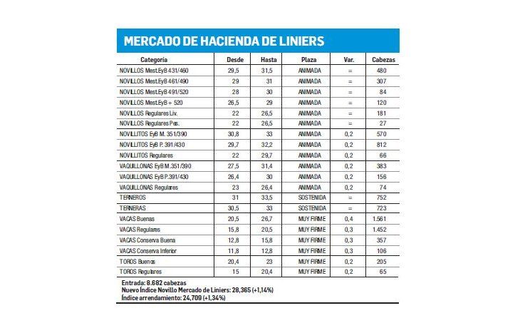 El Índice Novillo aumentó un 1,14%