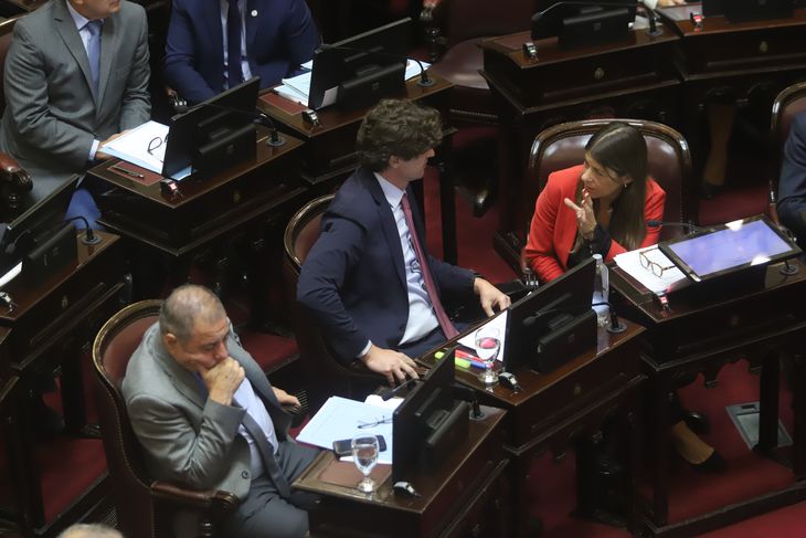 De Ángeli, Lousteau y Tagliaferri, tres miembros de la excoalición de Juntos por el Cambio que dieron quórum para tratar los pliegos de la Corte.