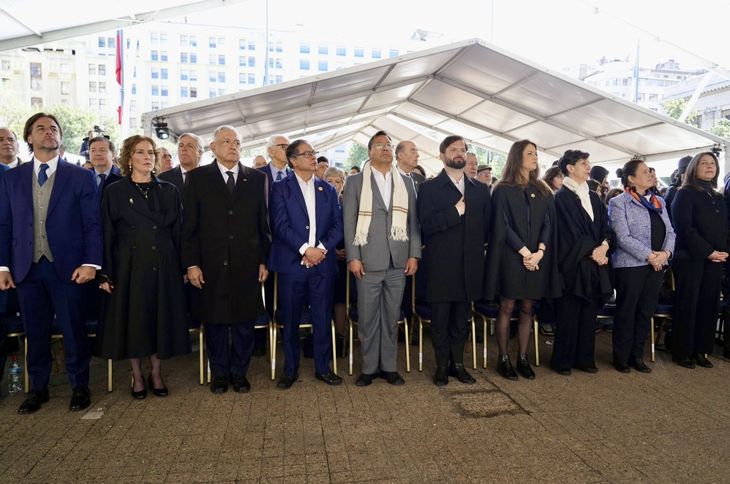Presidentes: Luis Lacalle Pou, de Uruguay; Andrés Manuel López Obrador, de México; Gustavo Petro, de Colombia; y Luis Arce, de Bolivia, participaron en el acto por los 50 años del golpe de estado en Chile. Presidentes: Luis Lacalle Pou, de Uruguay; Andrés Manuel López Obrador, de México; Gustavo Petro, de Colombia; y Luis Arce, de Bolivia, participaron en el acto por los 50 años del golpe de estado en Chile.