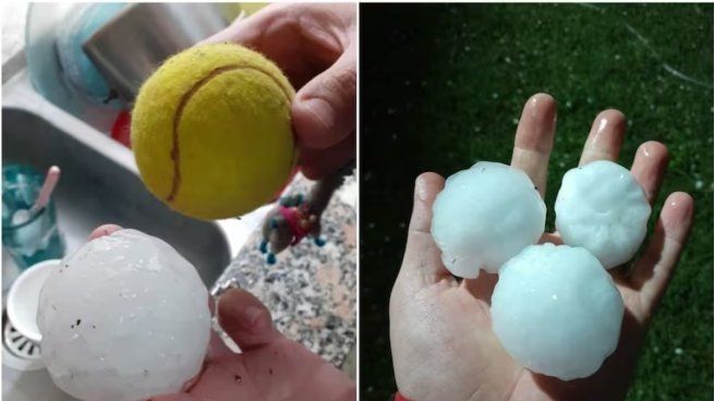 En Pergamino cayeron piedras del tamaño de una pelota de tenis