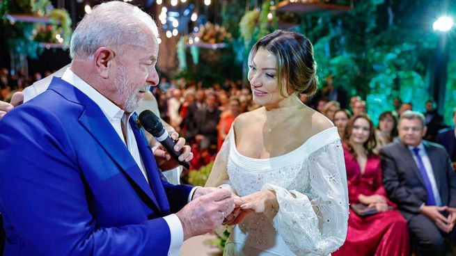 Lula y Janja en su boda en San Pablo.