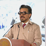 Zoé Robledo, titular del IMSS, en la Mañanera del Pueblo. Zoé Robledo, titular del IMSS, en la Mañanera del Pueblo.