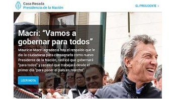 Casa Rosada también cambió su web