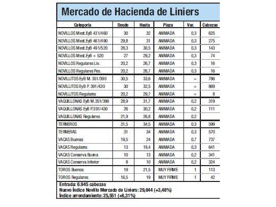 En Liniers el Índice Novillo subió 6,3%