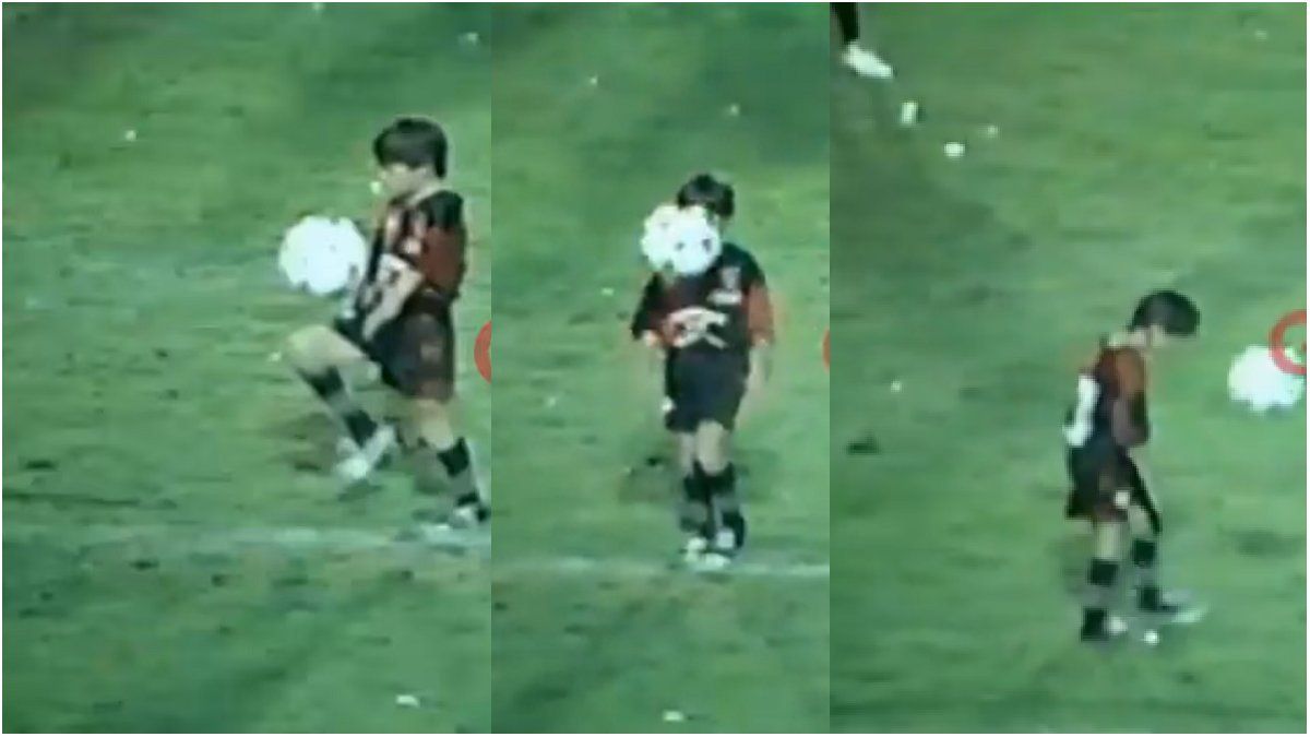 An unprecedented video of Lionel Messi came to light playing playos on Newell’s court with 9 years