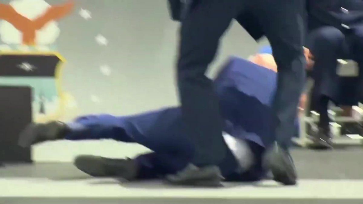 Joe Biden fell after giving a speech