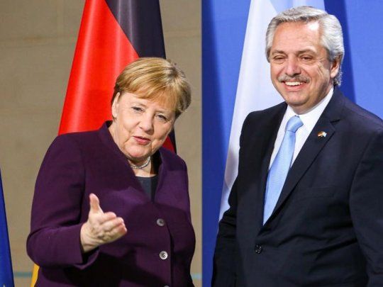 Angela Merkel y Alberto Fernández.