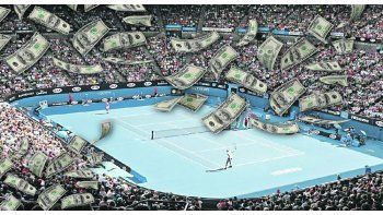 ámbito.com | Atractivos. Las imágenes muestran la lluvia de dólares y cómo se cuelgan los banners de algunas de las figuras del Abierto de Australia, que comenzó anoche en Melbourne. El torneo ofrece un estadio moderno, más premios y viáticos para seducir a los jugado