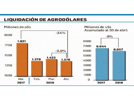 Liquidación de divisas del agro muestra caída interanual del 9%