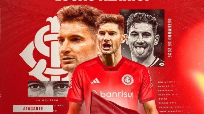 Lucas Alario fue presentado en Inter de Porto Alegre.