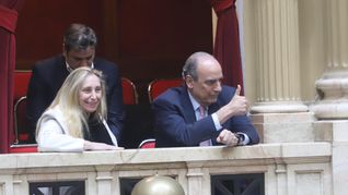 La Secretaria General de Presidencia, Karina Milei, y el Jefe de Gabinete, Guillermo Francos.