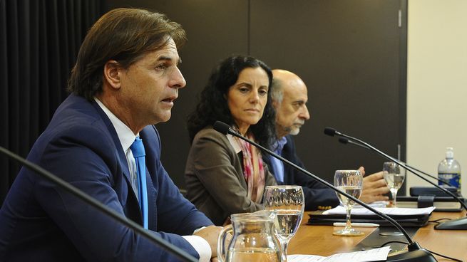 Azucena Arbeleche y el presidente Luis Lacalle Pou.