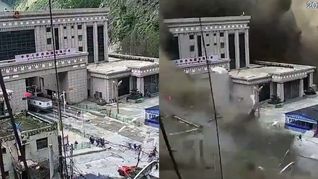 La avalancha provocó una inundación repentina en una zona montañosa del norte de Nepal, cerca de la frontera con China.