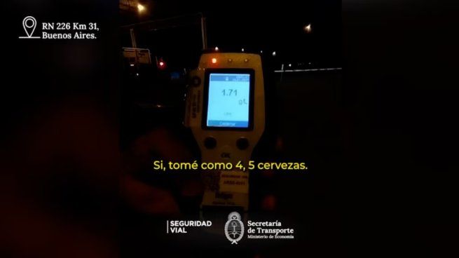 Un hombre fue detenido por circular alcoholizado en la Ruta Nacional 226