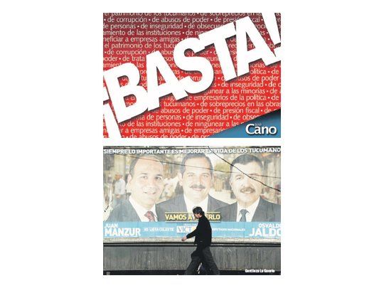Los principales candidatos protagonizan una dura pelea de cara a las PASO que se materializa en pegatinas por toda la provincia.