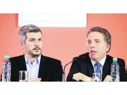 Anuncios. Los hicieron el jefe de Gabinete, Marcos Peña, y el ministro de Hacienda, Nicolás Dujovne.