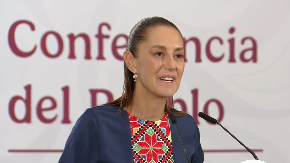 Claudia Sheinbaum en la Mañanera del Pueblo de este martes.