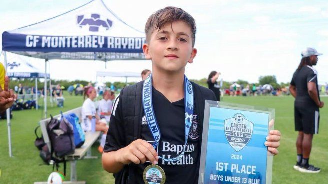 Thiago Messi emuló a su papá y la rompió en un torneo con el Sub 13 de Inter Miami