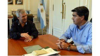 Capitanich y Sánchez durante una reunión mantenida en el despacho del jefe de Gabinete días después de asumir el cargo.