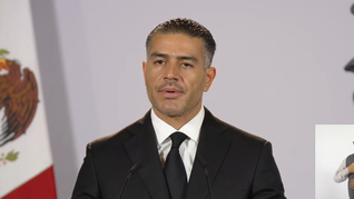 Omar García Harfuch en la Mañanera del Pueblo.&nbsp;