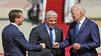 Joe Biden, al llegar a Israel.&nbsp;