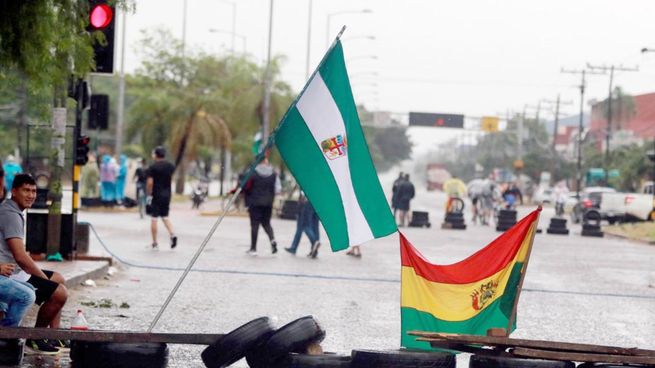 Piquete por el censo en Bolivia.
