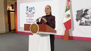 Claudia Sheinbaum en la Mañanera del Pueblo de este jueves.