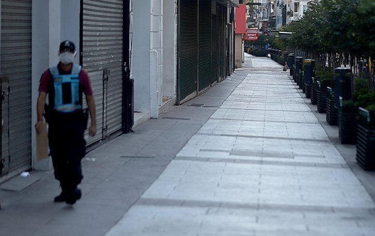 El microcentro porteño, desolado por la pandemia.