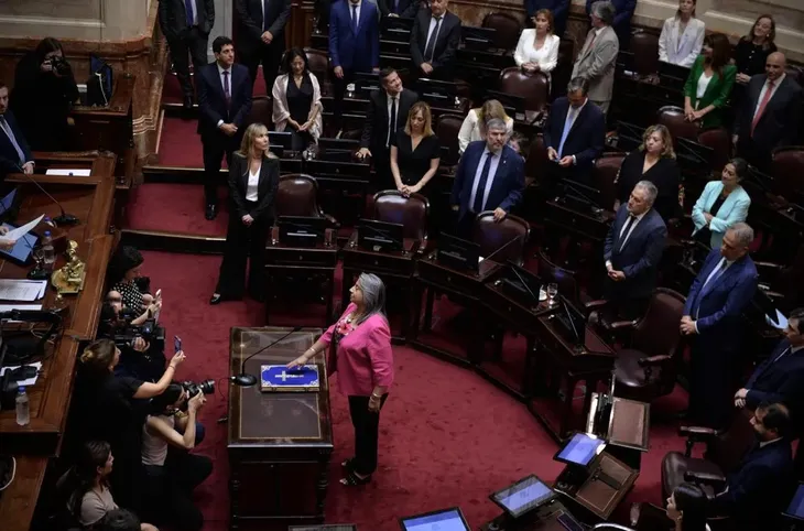 Elia Moreno durante su acto de jura como senadora nacional. Elia Moreno durante su acto de jura como senadora nacional.