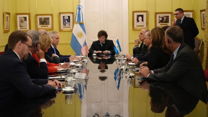 Javier Milei se mostró junto a Guillermo Francos. Javier Milei se mostró junto a Guillermo Francos.