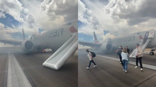 Los pasajeros y tripulantes fueron rápidamente evacuados del vuelo de American Airlines