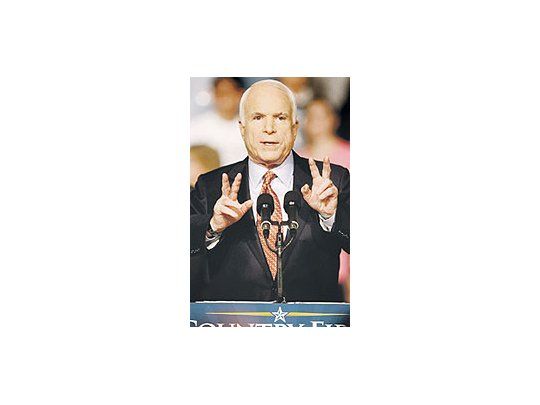El candidatorepublicano,JohnMcCain,defiende laalianza deEE.UU. conColombia ylos tratadosde librecomerciocon lospaíses de laregión.