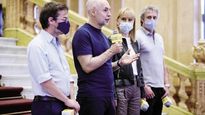 Anuncio. Avogadro, Rodríguez Larreta, Alcaraz y Felipe Miguel.