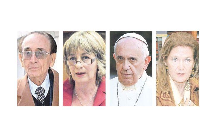 Carlos Fayt, Alejandra Gils Carbó, Papa Francisco y Elena Highton de Nolasco